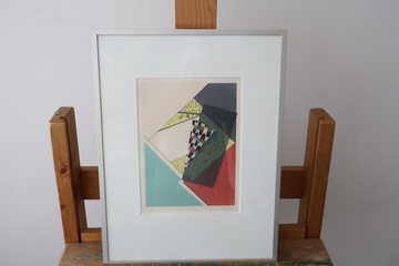 Afbeelding van Abstracte ingelijste kleurenets