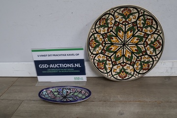 Afbeelding van Set decoratieve borden met bloemmotieven''