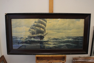 Afbeelding van Groot schilderij - 3 Master - Boot op Zee