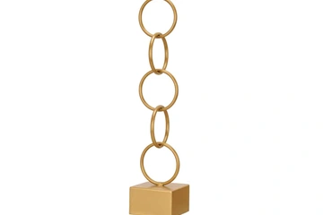 Afbeelding van 2x metalen Ornament 13x13x61,5cm hoog goudkleurig