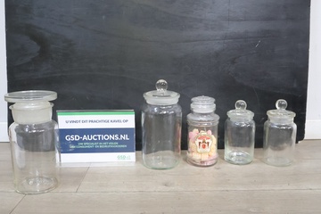 Afbeelding van Set glazen voorraadpotten met deksels