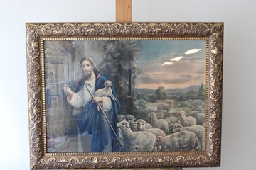 Afbeelding van Prent - Jezus als herder met schapen
