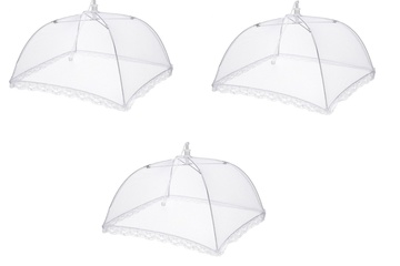 Afbeelding van Set van 3 voedselkapjes - vliegenkapjes - wit 40 cm