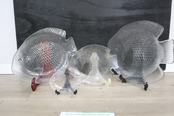 Afbeelding van Set van 4 glazen visvormige schalen
