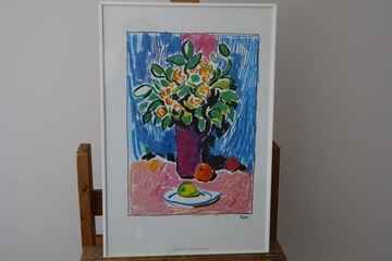 Afbeelding van Ingelijste kleurrijke florale print - Toon Hermans