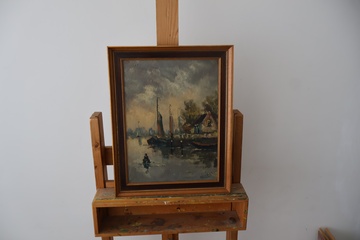 Afbeelding van Olieverfschilderij van havengezicht - Door Wouters