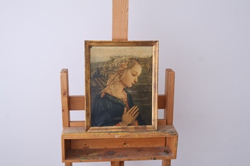 Afbeelding van Gekaderd religieuze print van een biddende vrouw