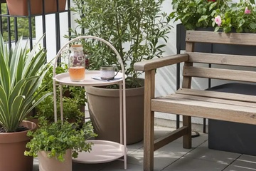 Afbeelding van Home and Styling Bijzettafel 2 laags - 40x66cm -metaal sand