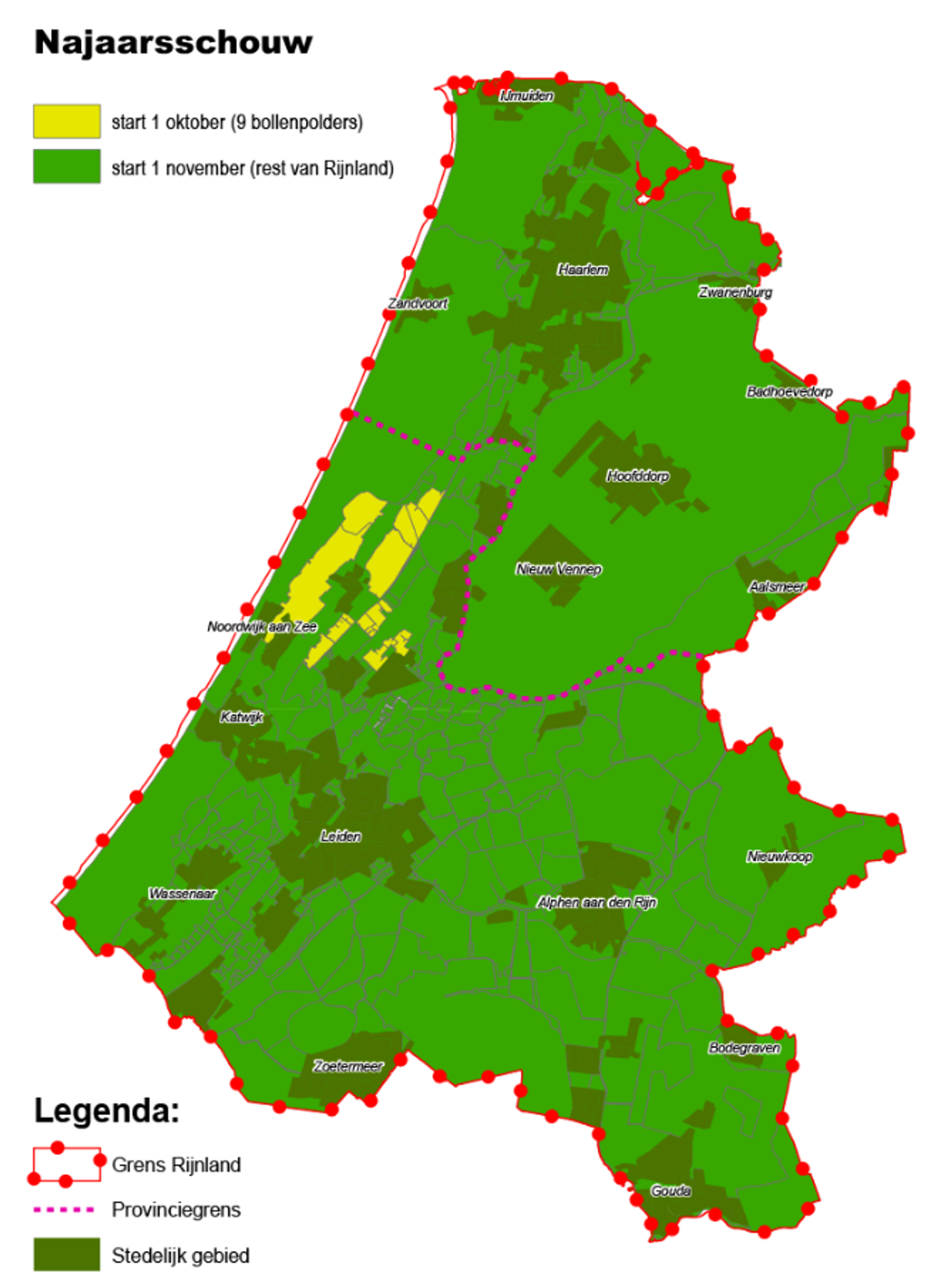 Kaart najaarsschowu