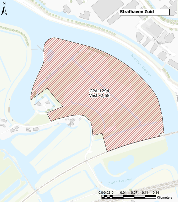 Figuur 18 Afwijkend peil Strafhaven Zuid