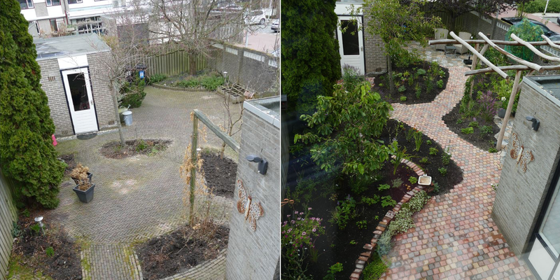 Vergroende tuin: voor en na