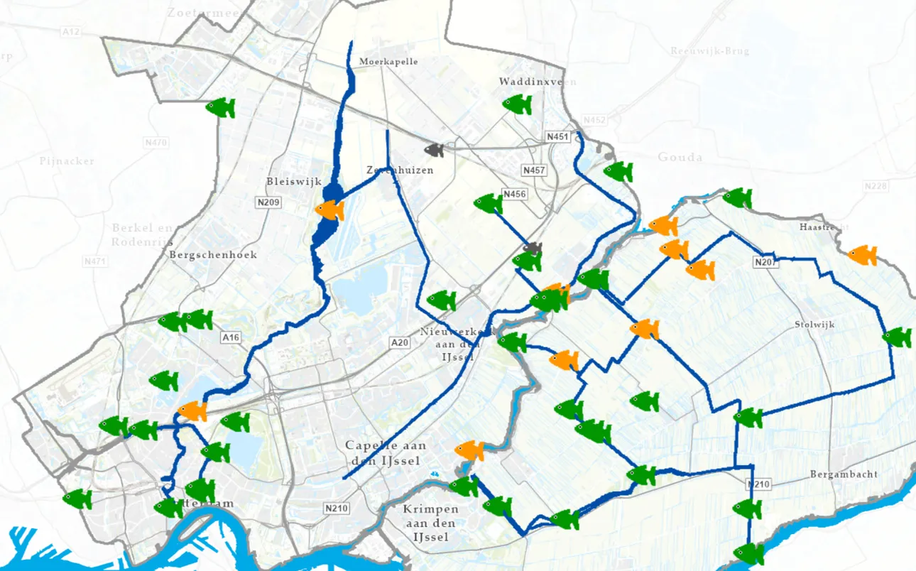 kaart met visroutes