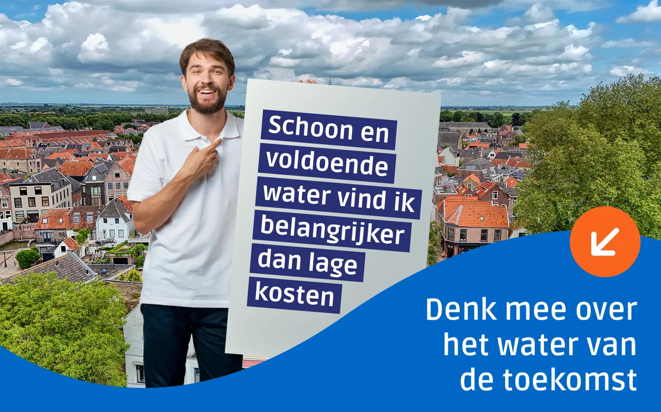 Tekst in beeld: schoon en voldoende water vind ik belangrijker dan lage kosten