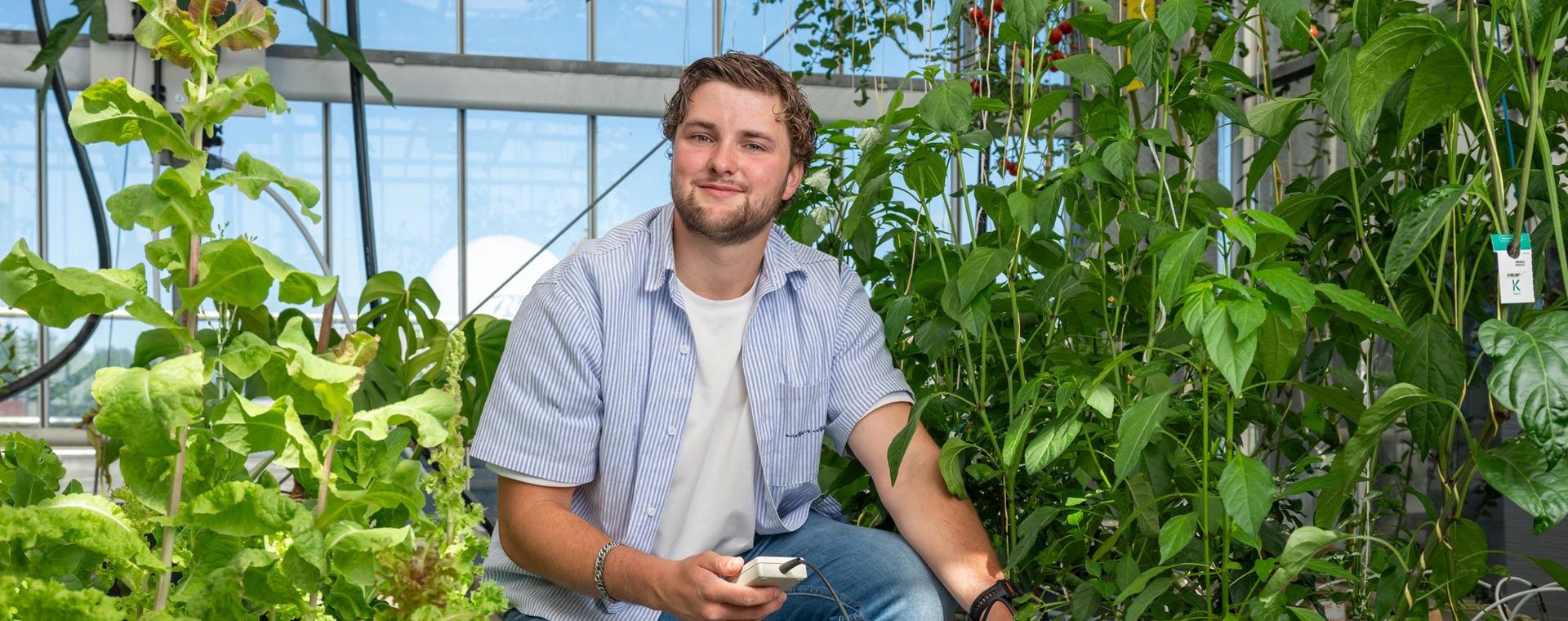 Student van de opleiding Innovatieve Plantenteelt