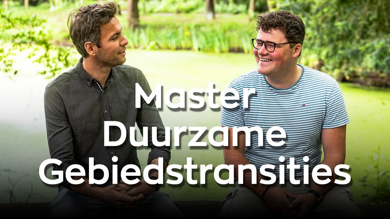 Twee studenten in een video over de master Duurzame Gebiedstransities