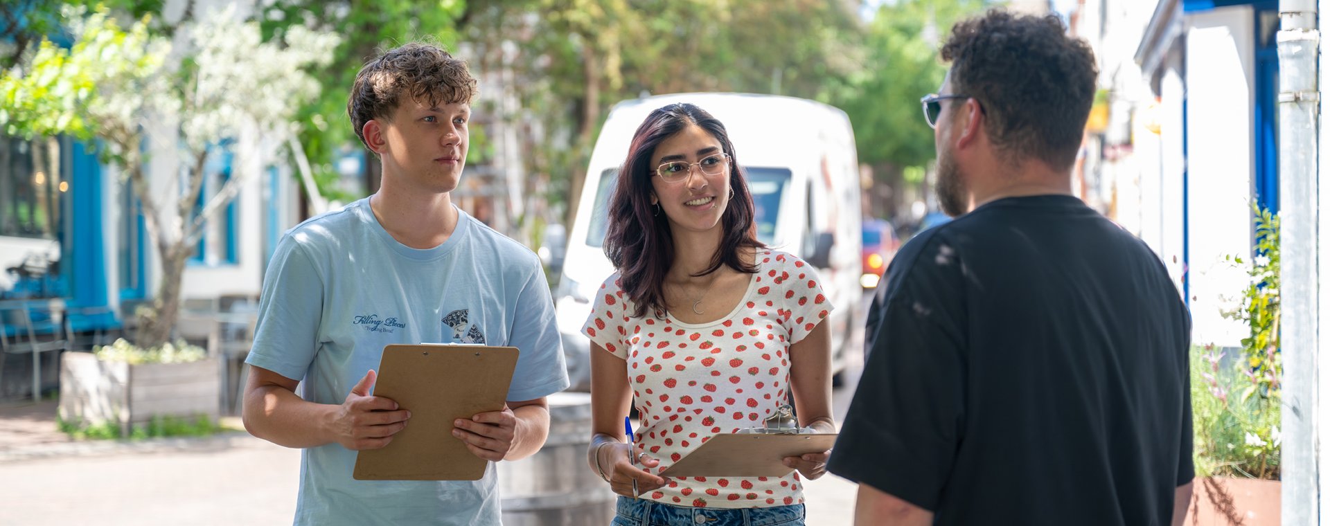 Studenten van de bachelor Mens & Stad van Hogeschool Van Hall Larenstein in de stad