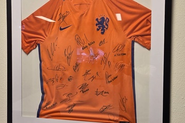 Afbeelding van Gesigneerd en ingelijst Nederlands Elftal shirt uit 2016