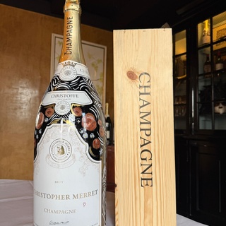 Image of Hand-Painted 6-Litre Methusalem Bottle of Christopher Merret Champagne