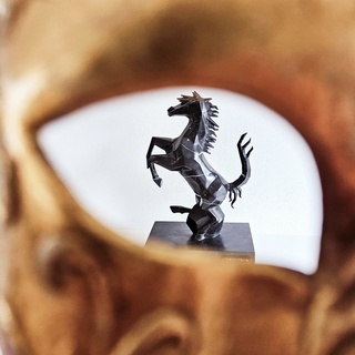 Image of "Transcendent prancing horse" by Vito Montagni - black marble - limited edition