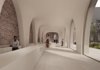 Noordelijke galerij binnen entreegepied. Kaan Architecten