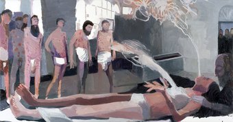 Helen Verhoeven, The Exorcism of Mary Magdalene, 2020, olieverf op doek. Courtesy kunstenaar Stigter van Doesburg, Amsterdam.