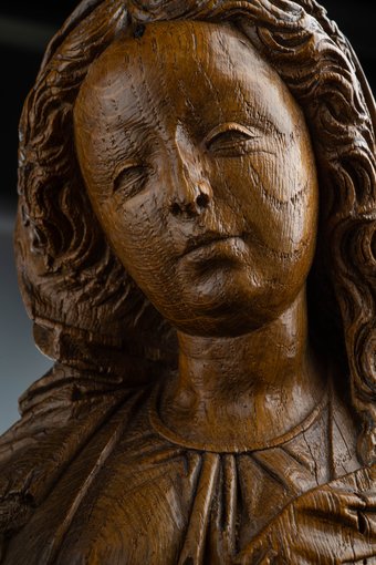 3. Meester van de Utrechtse Stenen Vrouwenkop, Maria met kind (detail), Museum Catharijneconvent, foto Marco Sweering