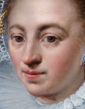 Jan Anthonisz. van Ravesteyn, Memorietafel van Adriaen van Maeusyenbroeck en Anna Elant (detail), 1618. Utrecht, Museum Catharijneconvent, StCC s30 (verworven met steun van de Vereniging Vrienden van het Catharijneconvent en Vereniging Rembrandt)