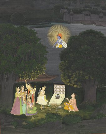 Krishna toont zich in een visioen, Jaipur, ca. 1795-1805, Collectie Rijksmuseum Amsterdam