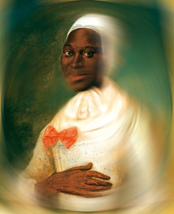 Maria van Sint-Thomas (ca 1705-1749) door Johann Valentin Haidt, collectie Evangelische Brüder-Unität, Herrnhut, Duitsland. Het beeld is bewerkt door Serana Angelista.