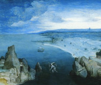 Joachim Patinir (Dinant, ca. 1480-Antwerpen, 1524), Landschap met de heilige Christoffel (detail), ca. 1510-20, Olieverf op paneel, The Phoebus Foundation.