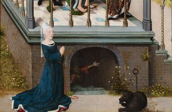 Taferelen uit het lijden van Christus, Rijnland, circa 1490-1500, detail met vrouw.