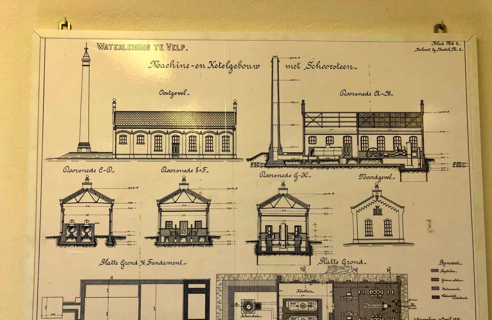Bouwtekening hangt in pompstation 1