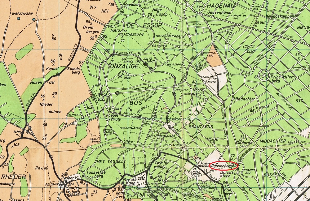 Kaartje uti 1935 met Vlassenberg