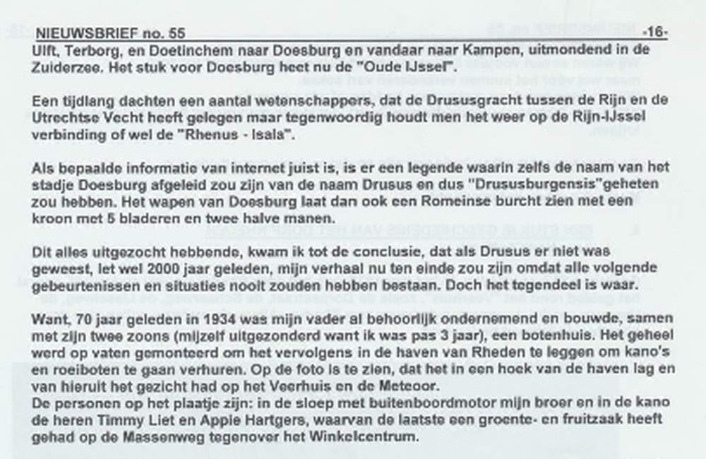 Een stukje geschiedenis van het dorp Rheden door Henk Aalders Nieuwsbrief 55 Thomassen 2
