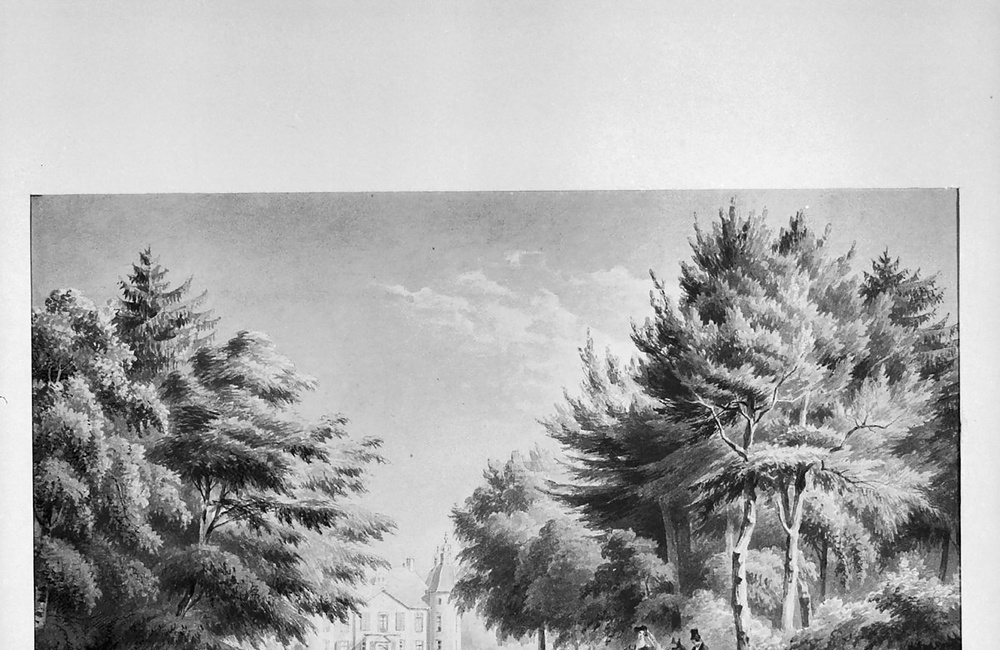 Kasteel Biljoen: Gewassen tekening (ca 1830) door A.J. Couwenberg