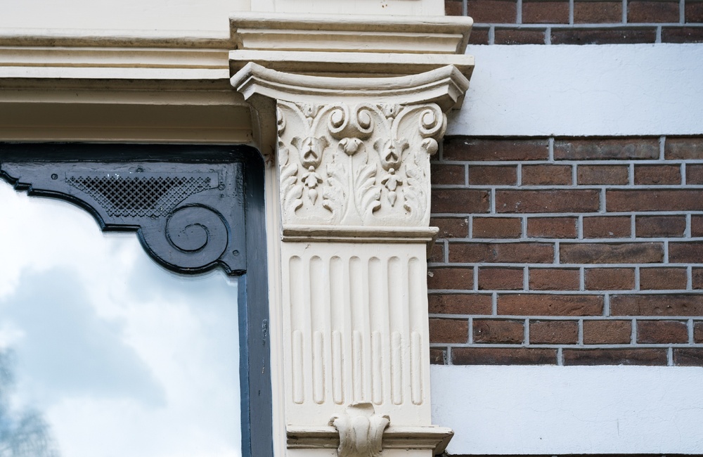 Detail kapitelen woonhuizen Hogestraat - 2016