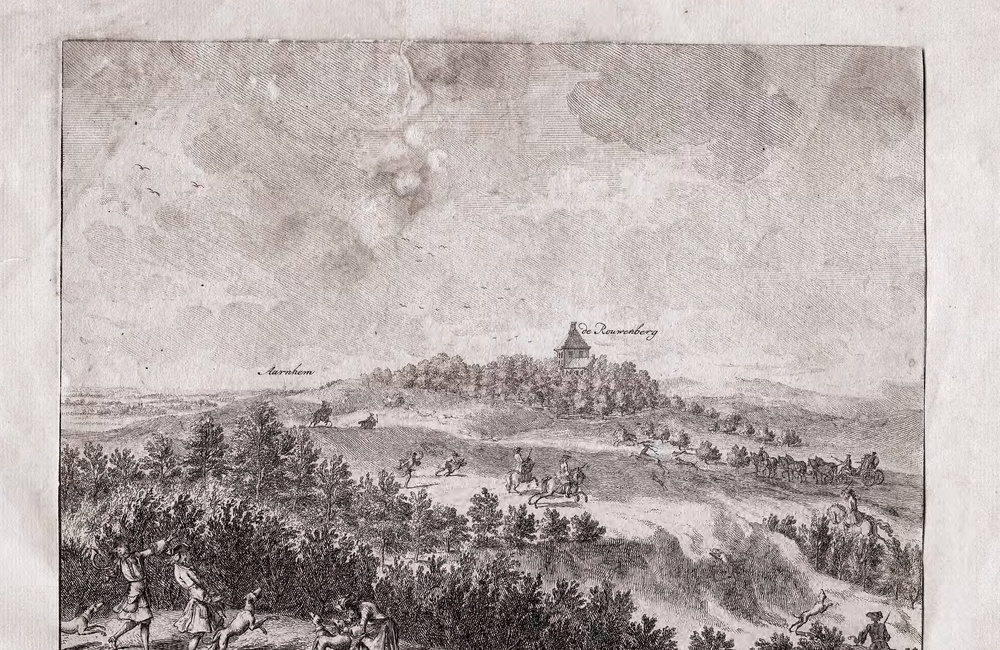 Gezicht vanaf Hullekesberg op de Rouwenberg - 1730