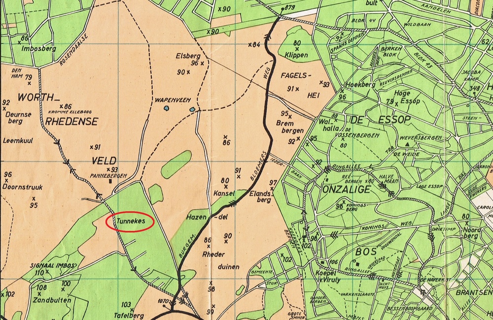 Tonnetjes op kaart 1935