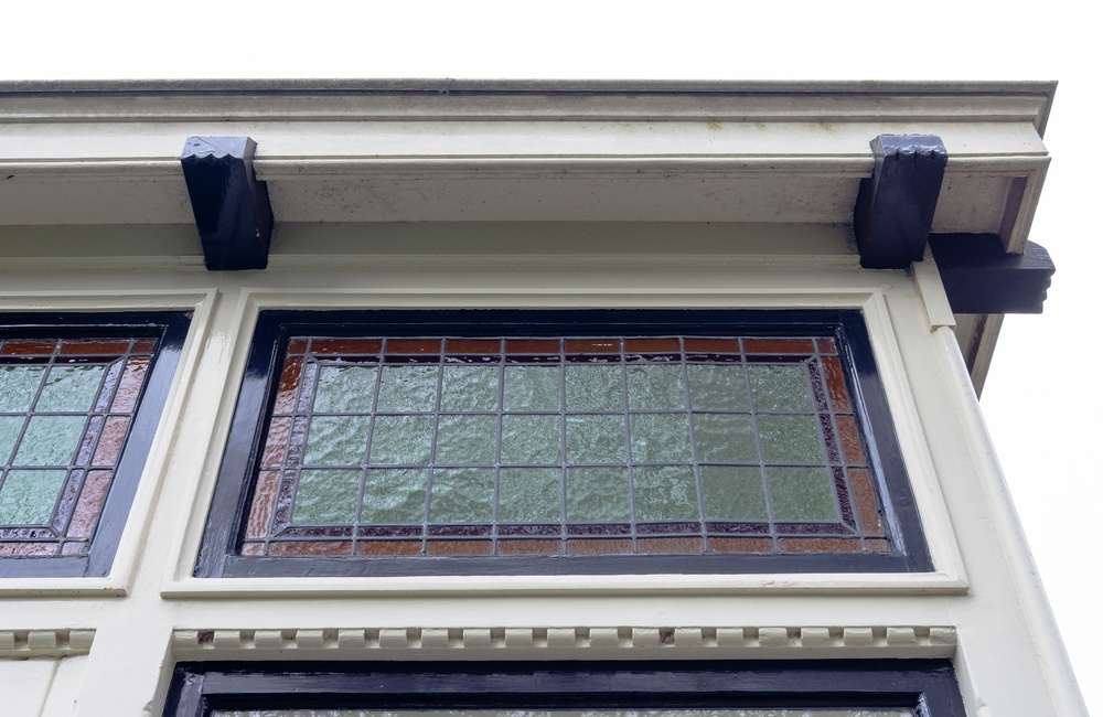 Detail glas-in-lood ramen Villa Juliana - 2016