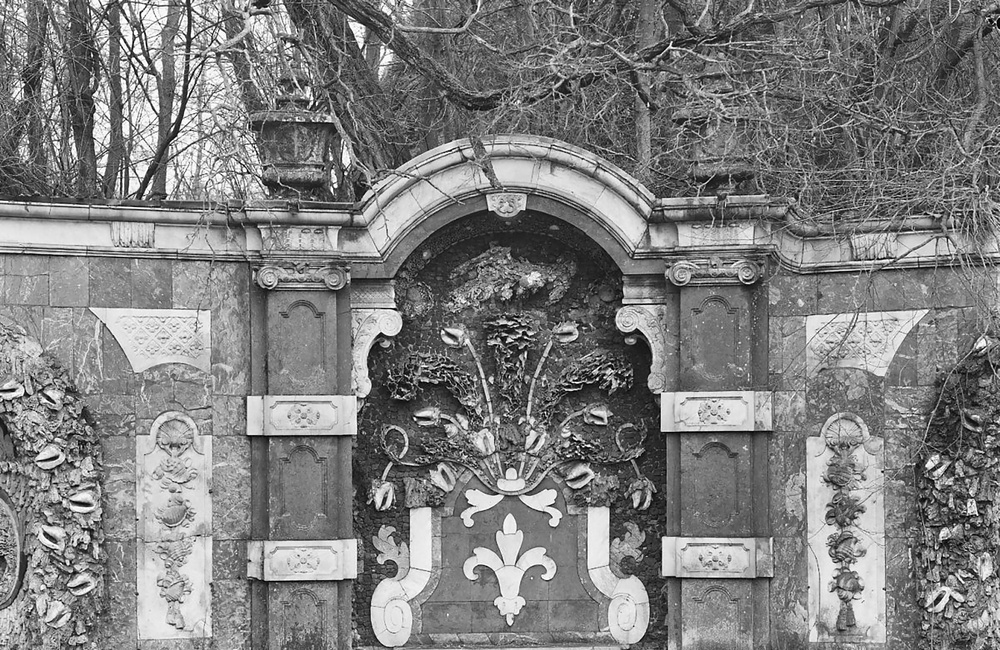 Detail Kasteel Rozendaal: detail schelpengalerij (1969)