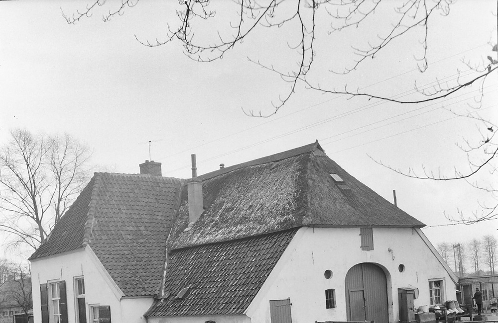 Aanzicht witgepleisterde boerderij (1965)