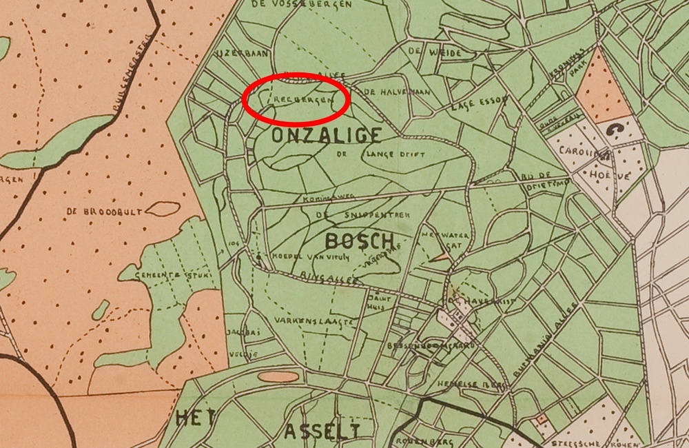 Kaartje uit 1952 met Reebergen