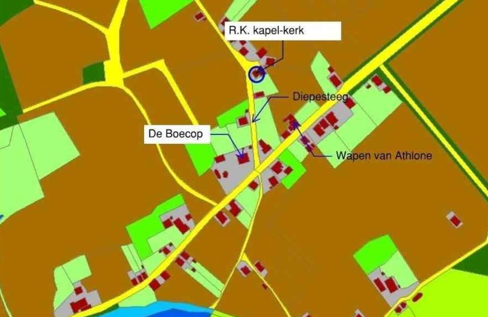 Situatie 1832 met kapel (nog zonder spoor)