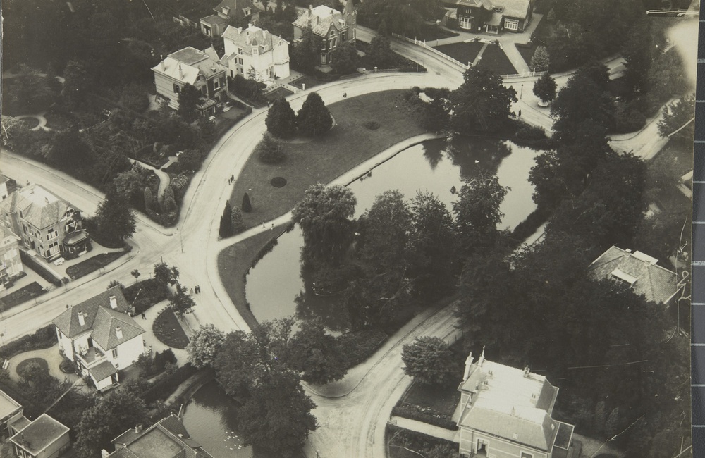 Vroege luchtfoto villapark