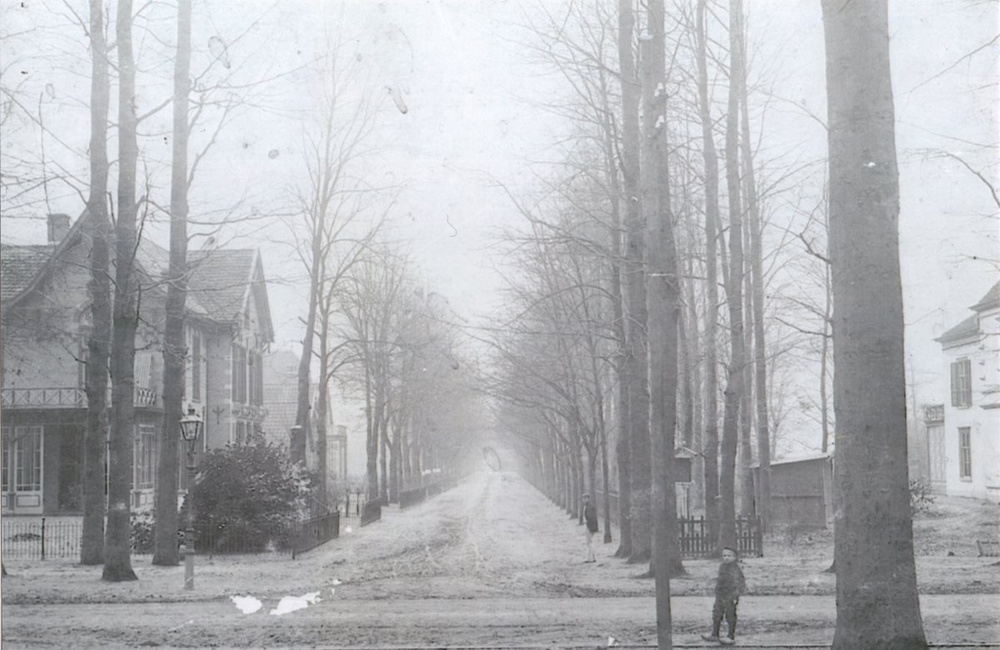 Kastanjelaan als zandweg op een vroege foto - 1900