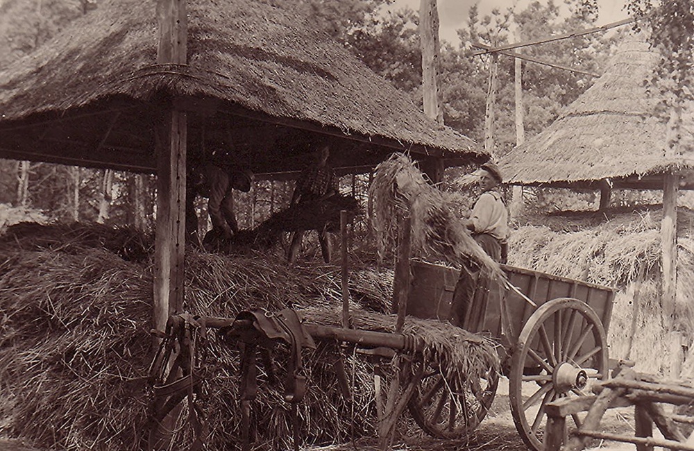 Boerderij "t Veentje, Harderwijkerweg 87. B.J. Braakman aan het werk.
