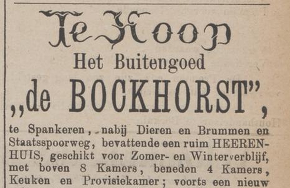 Buitengoed Bockhorst te koop - eind 19e eeuw