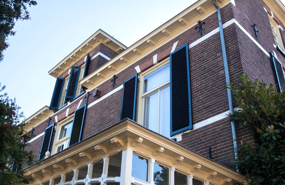Detail gevel met rijk versierde daklijsten - 2016