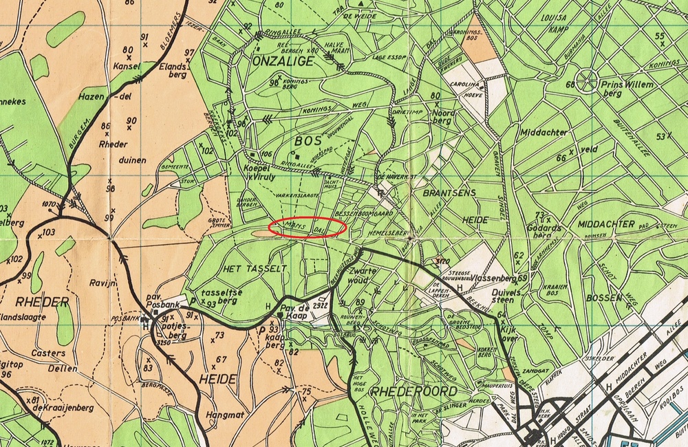 Kaartje uit 1935 met Mansdal