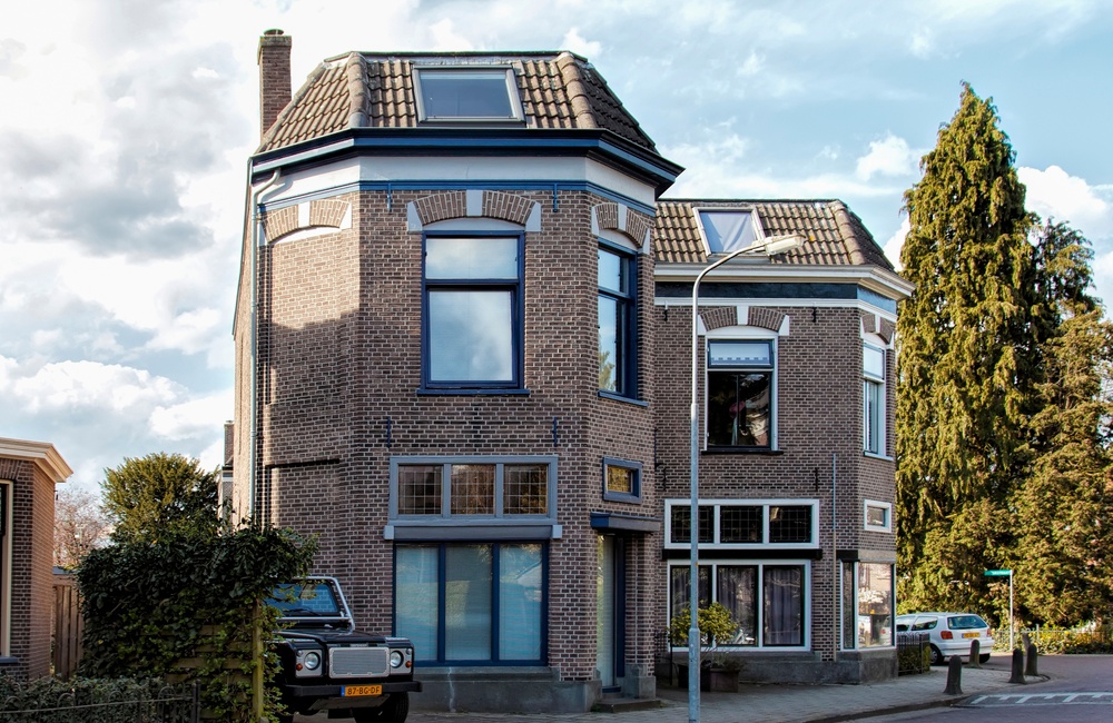 Voorgevel (Hogestraat 25) gekoppelde herenhuizen - 2016
